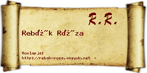 Rebák Róza névjegykártya